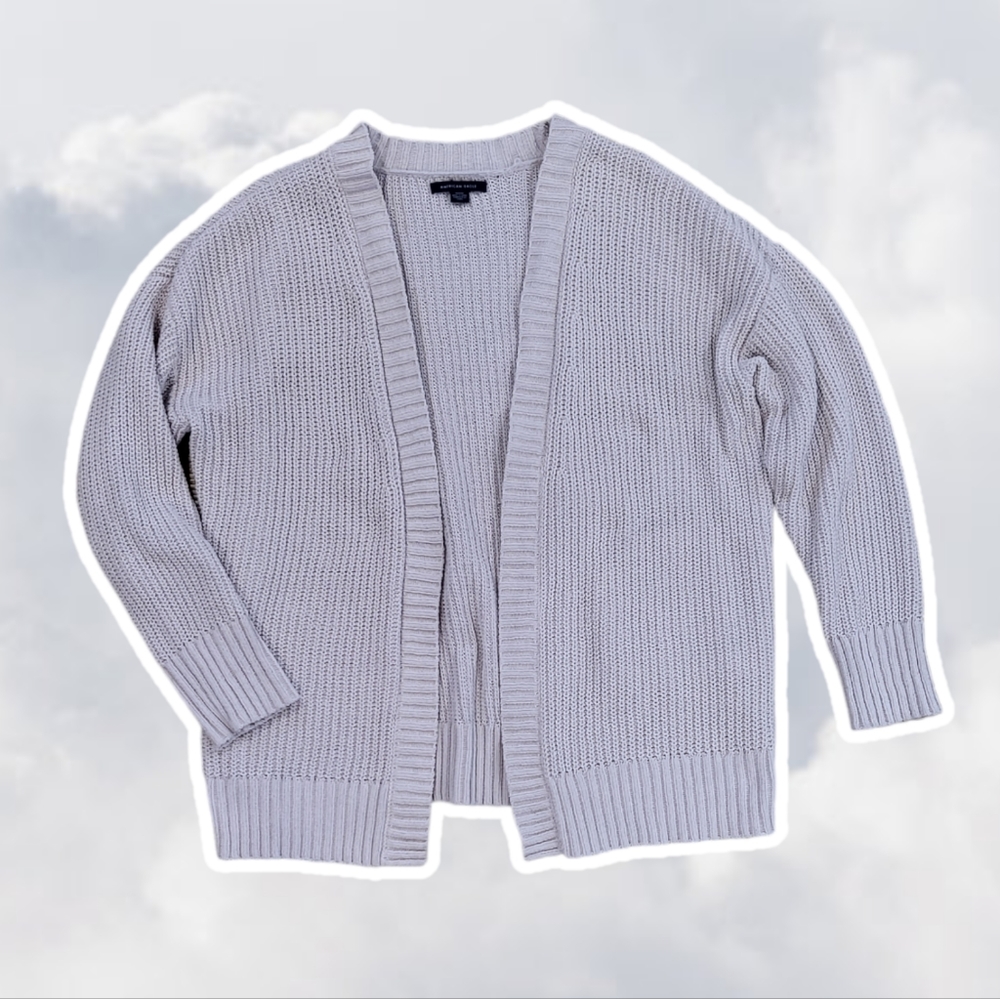 American Eagle Medium Beige Open Front Cardigan